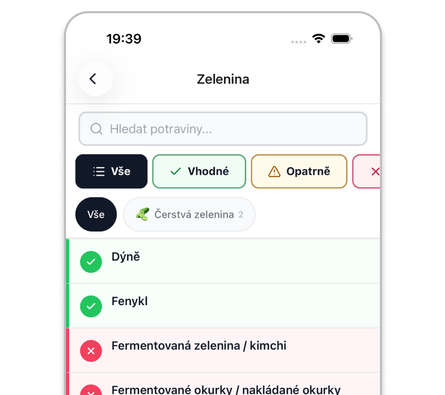 Food search in the Histamin.io app