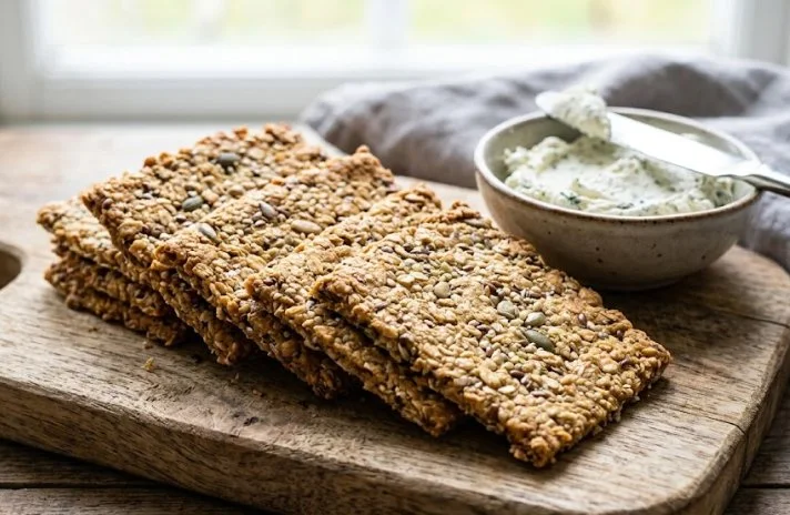 Oatmeal crackers with seeds